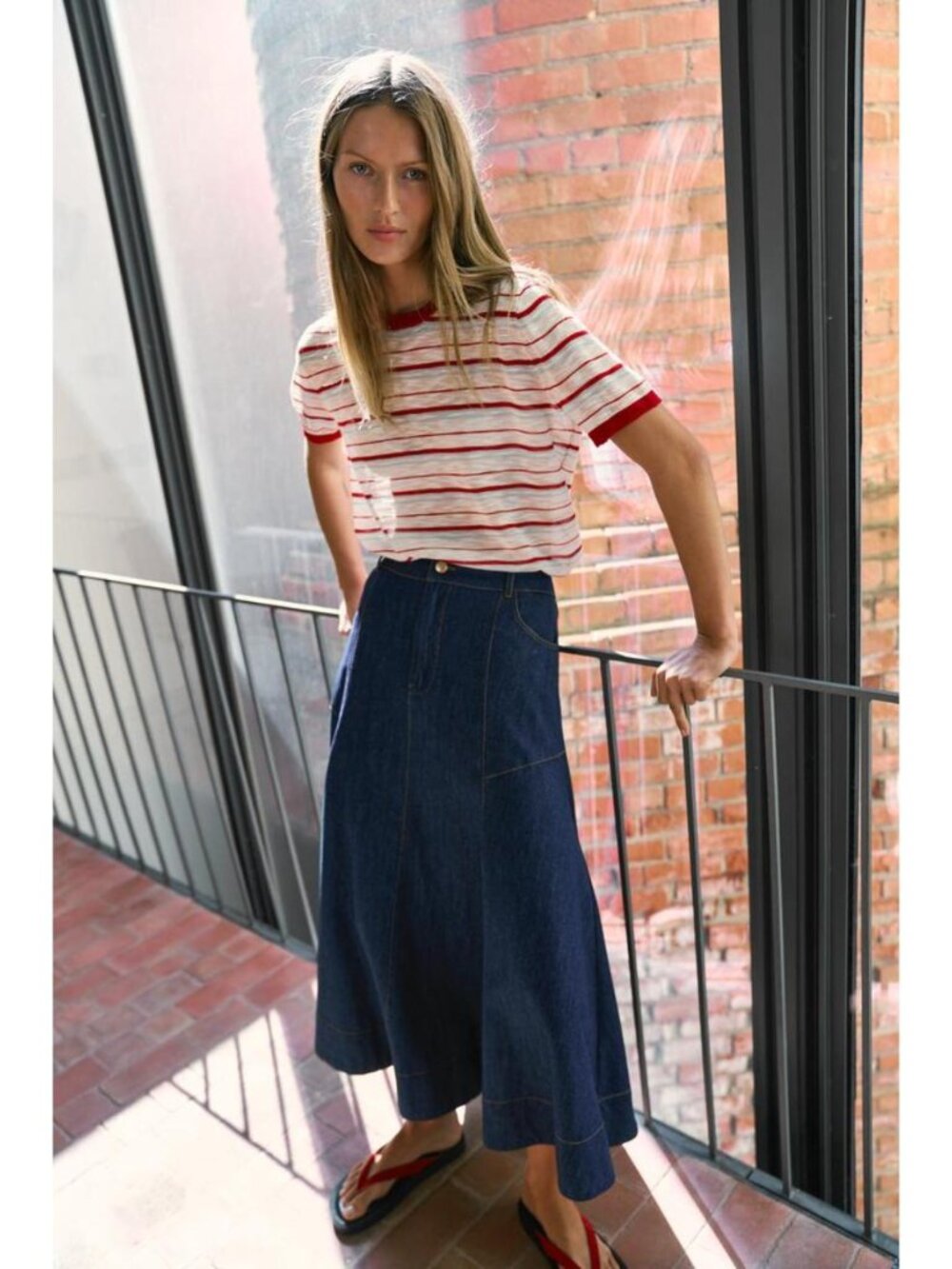 ZARA A-LINE MIDI SKIRT - Picture 2 of 7